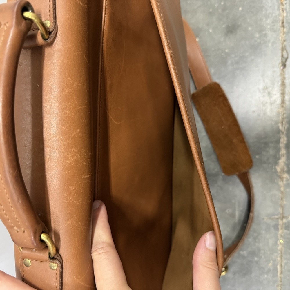Vintage Coach Leather Laptop Briefcase Messanger Bag British Tan - Picture 5 of 11